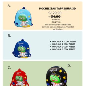Mochilitas tapa dura 3D